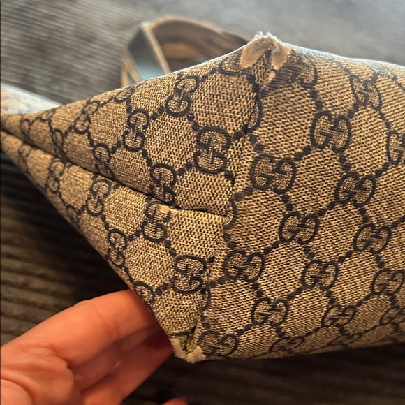 Gucci Blue Monogram Canvas Tote With Red/Blue Web Accent - Picture 8 of 16